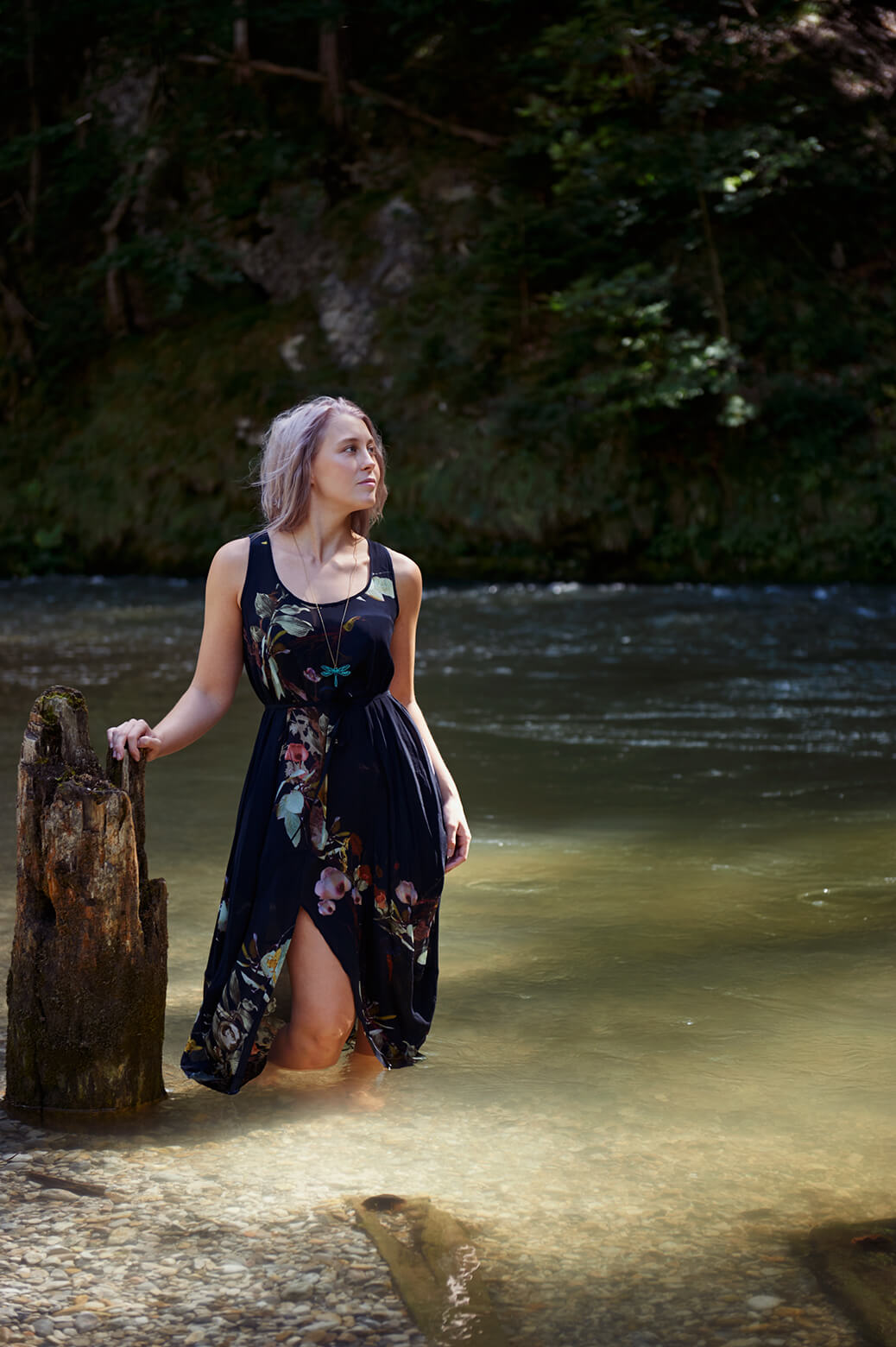 Fotoshoot im Wasser in Niederösterreich.